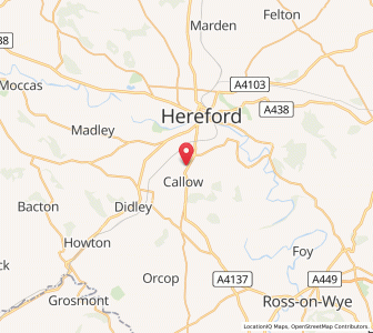 Map of Callow, EnglandEngland