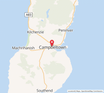Map of Campbeltown, ScotlandScotland