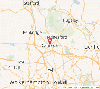Map of Cannock, EnglandEngland