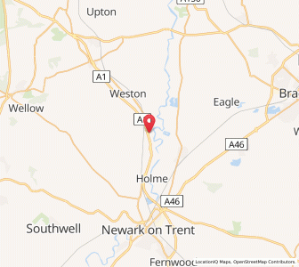 Map of Carlton on Trent, EnglandEngland