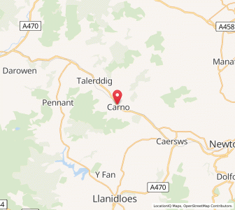 Map of Carno, WalesWales
