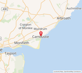 Map of Carnoustie, ScotlandScotland