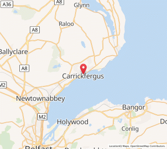 Map of Carrickfergus, Northern IrelandNorthern Ireland