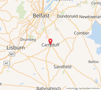 Map of Carryduff, Northern IrelandNorthern Ireland
