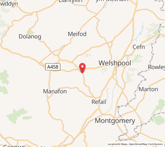 Map of Castle Caereinion, WalesWales
