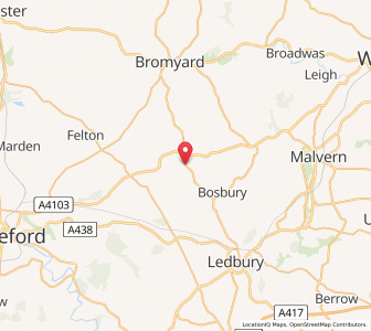 Map of Castle Frome, EnglandEngland