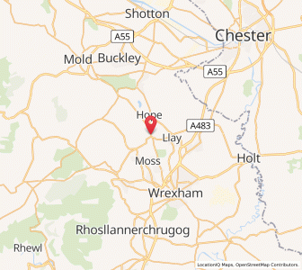 Map of Cefn-y-bedd, WalesWales