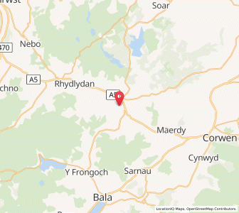 Map of Cerrig-y-Druidion, WalesWales