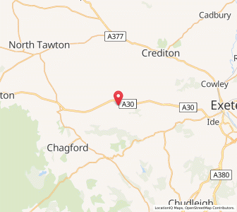 Map of Cheriton Bishop, EnglandEngland