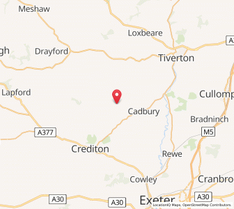 Map of Cheriton Fitzpaine, EnglandEngland