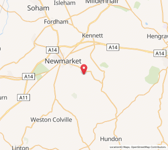 Map of Cheveley, EnglandEngland