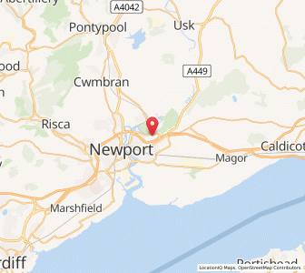 Map of Christchurch, WalesWales