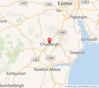 Map of Chudleigh, EnglandEngland