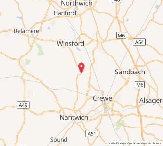 Map of Church Minshull, EnglandEngland