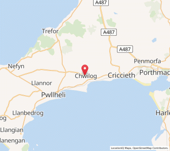 Map of Chwilog, WalesWales