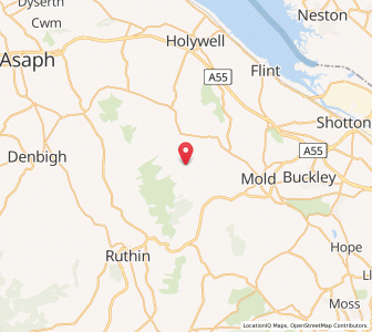Map of Cilcain, WalesWales