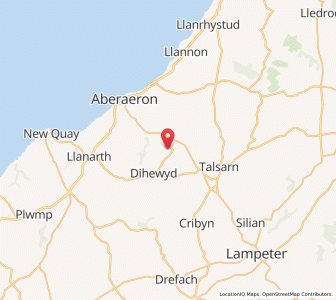 Map of Ciliau-Aeron, WalesWales
