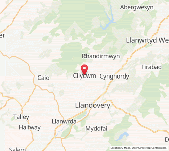 Map of Cilycwm, WalesWales