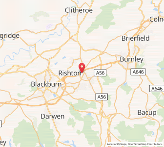 Map of Clayton le Moors, EnglandEngland