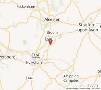 Map of Cleeve Prior, EnglandEngland