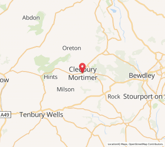 Map of Cleobury Mortimer, EnglandEngland