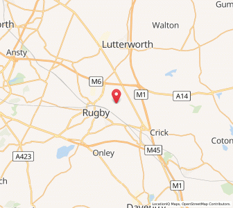 Map of Clifton upon Dunsmore, EnglandEngland