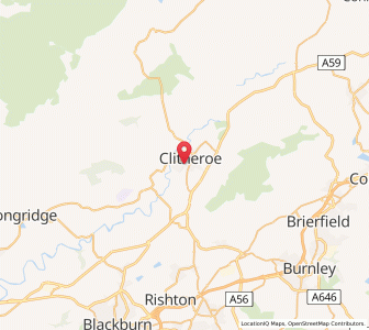 Map of Clitheroe, EnglandEngland