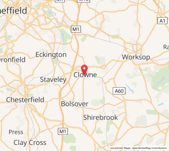 Map of Clowne, EnglandEngland