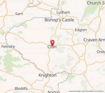 Map of Clun, EnglandEngland
