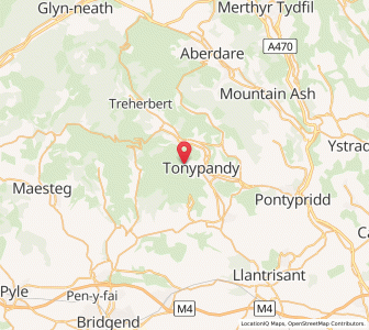 Map of Clydach Vale, WalesWales