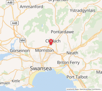 Map of Clydach, WalesWales