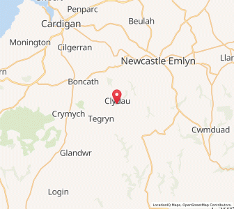 Map of Clydey, WalesWales