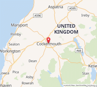 Map of Cockermouth, EnglandEngland