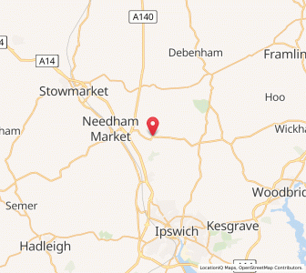Map of Coddenham, EnglandEngland
