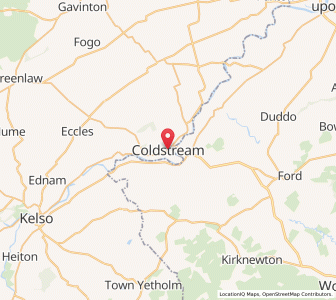 Map of Coldstream, ScotlandScotland