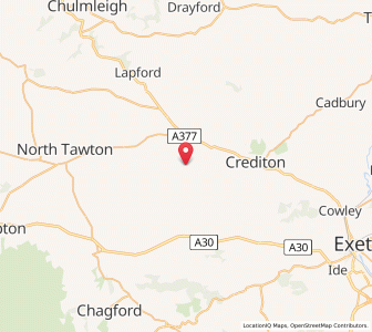 Map of Colebrooke, EnglandEngland