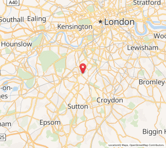 Map of Colliers Wood, EnglandEngland