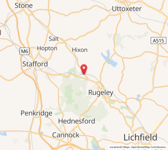 Map of Colwich, EnglandEngland