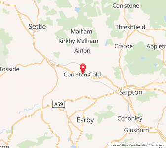 Map of Coniston Cold, EnglandEngland