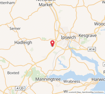 Map of Copdock, EnglandEngland