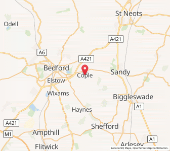 Map of Cople, EnglandEngland