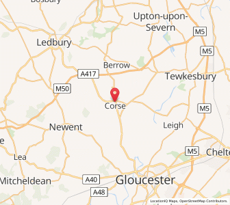 Map of Corse and Staunton, EnglandEngland