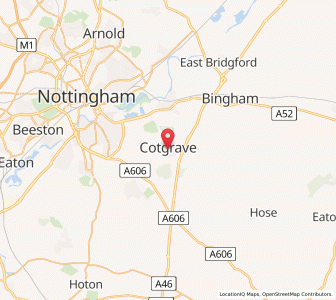 Map of Cotgrave, EnglandEngland