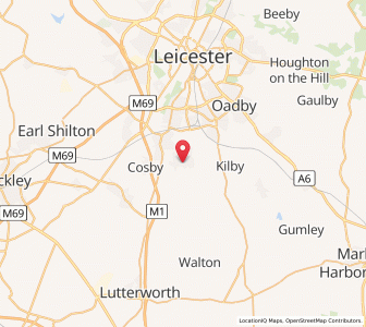 Map of Countesthorpe, EnglandEngland