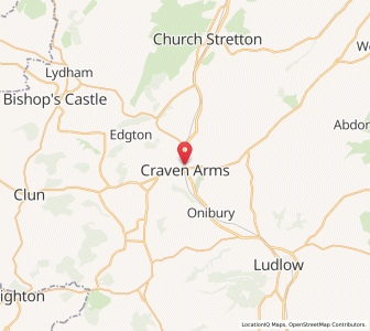 Map of Craven Arms, EnglandEngland