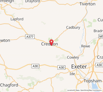 Map of Crediton, EnglandEngland