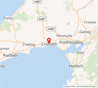 Map of Criccieth, WalesWales