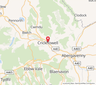 Map of Crickhowell, WalesWales