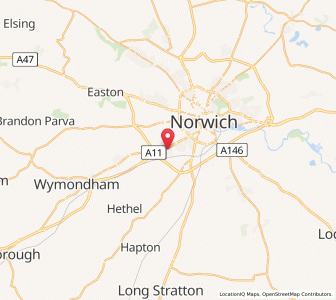 Map of Cringleford, EnglandEngland