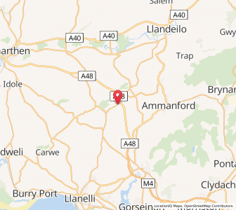 Map of Cross Hands, WalesWales